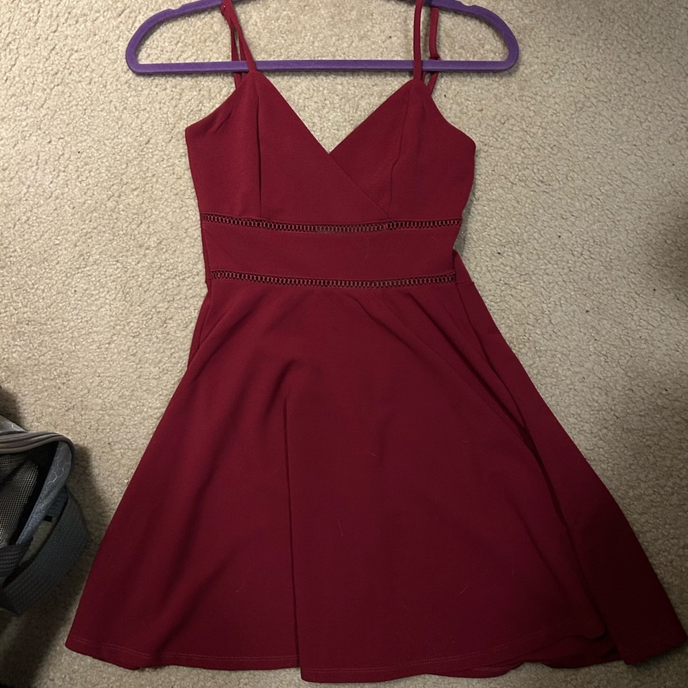 Burgundy Mini Dress